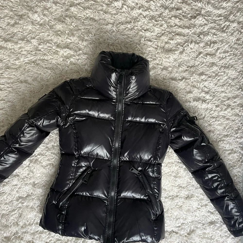 SAM. Shiny Black Puffer Jacket - Picture 4 of 7